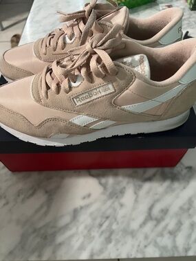 Reebok Women's Classic Sneakers in Blush Pink and White